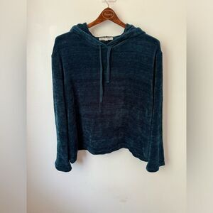 Wallflower Women’s Hooded Knit Sweater Emerald / Teal Green Long Sleeve Size XL
